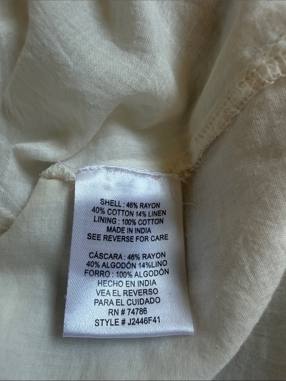 NWT BILA77 Keli Ivory Linen Blend Button Front Mini Dress Size S - Picture 6 of 14